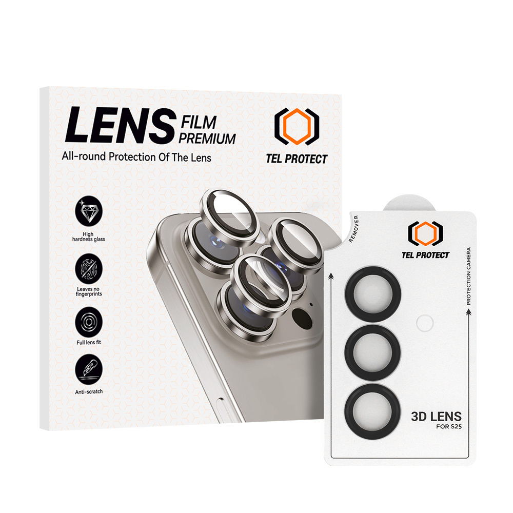 Tvrzené sklo Tel Protect 3D Lens na fotoaparát pro Samsung Galaxy S25 black