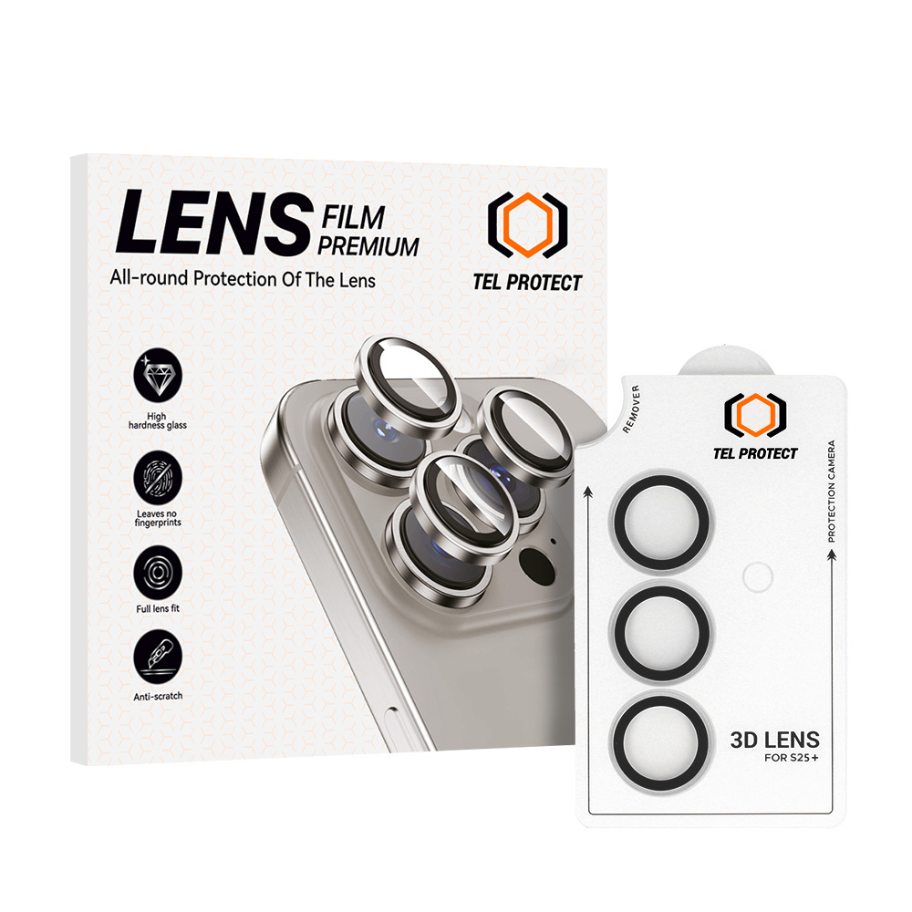 Tvrzené sklo Tel Protect 3D Lens na fotoaparát pro Samsung Galaxy S25 Plus transparent