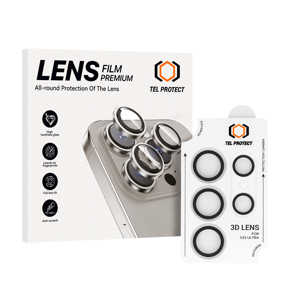 Tvrzené sklo Tel Protect 3D Lens na fotoaparát pro Samsung Galaxy S24 Ultra transparent