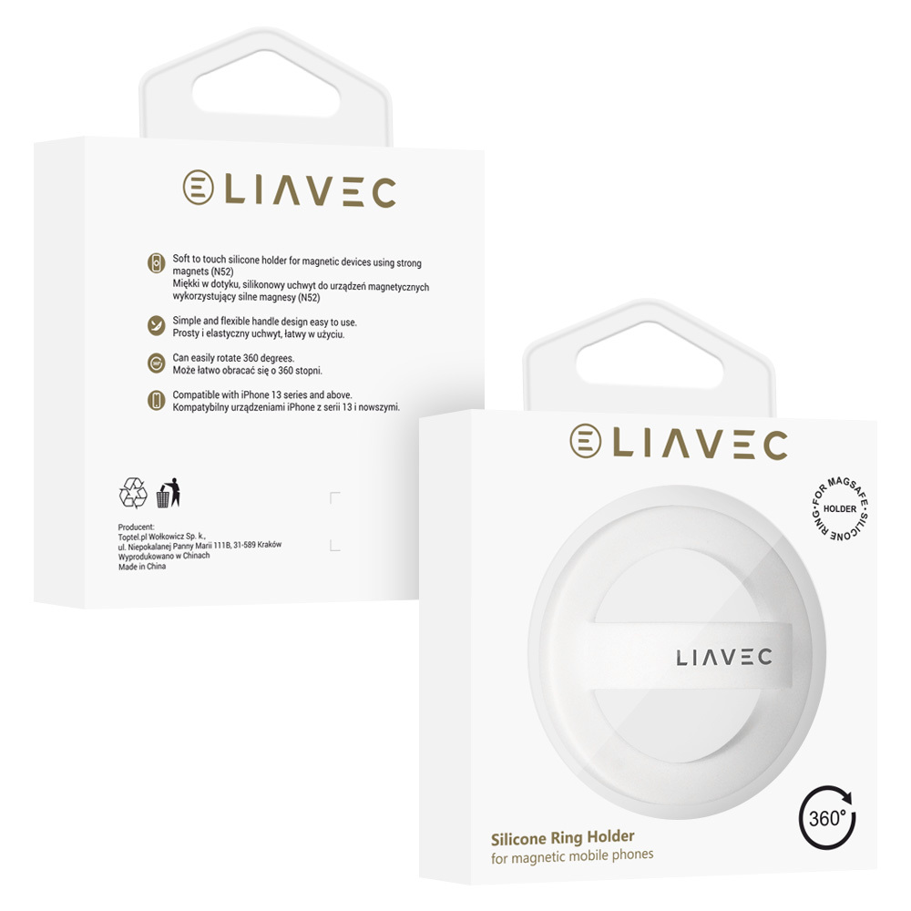 Prsten na mobil Liavec Magsafe white