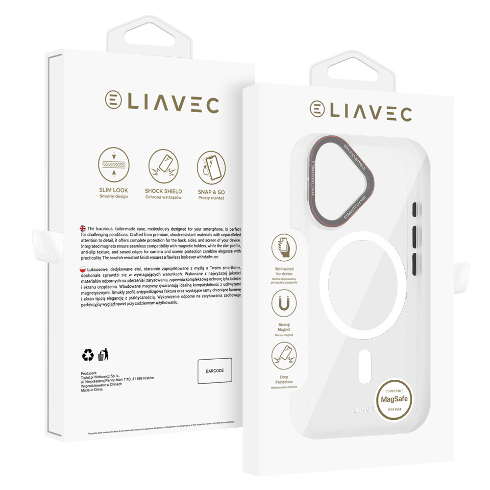 Zadní kryt Liavec Hybrid Magsafe Clear pro iPhone 16