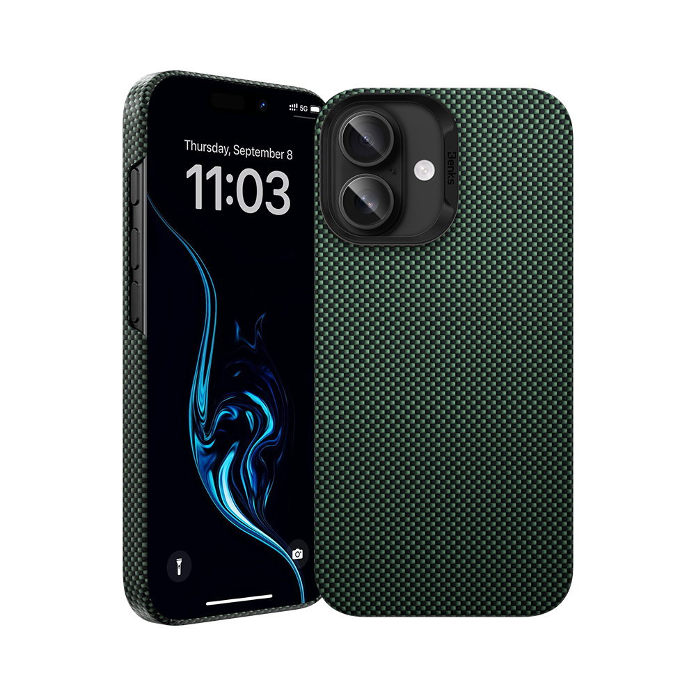 Zadní kryt Benks Magnetic Armor Tint Kevlar 1000D (0064) pro iPhone 16 Plus green