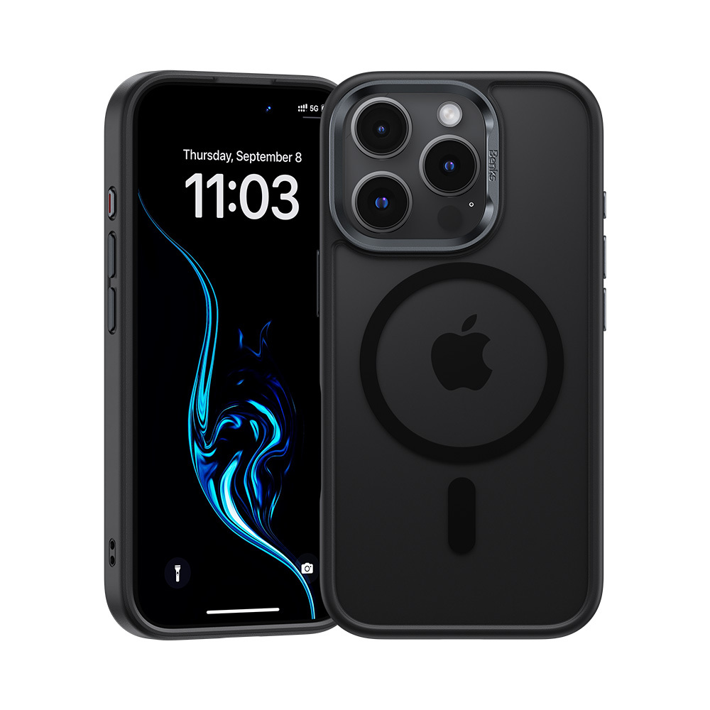 Zadní kryt Benks Magnetic Mist Metal Frame pro iPhone 16 Pro Max black