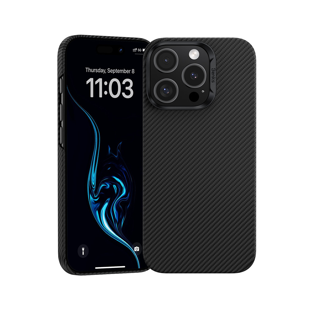 Zadní kryt Benks Magnetic Armor Air Kevlar PC Frame 600D (E065) pro iPhone 16 Pro black