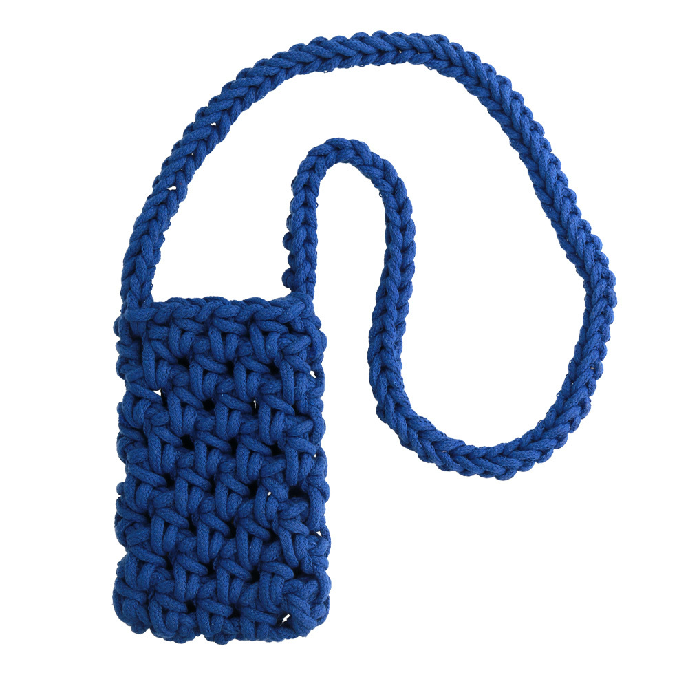 Kabelka na mobil Knitted blue