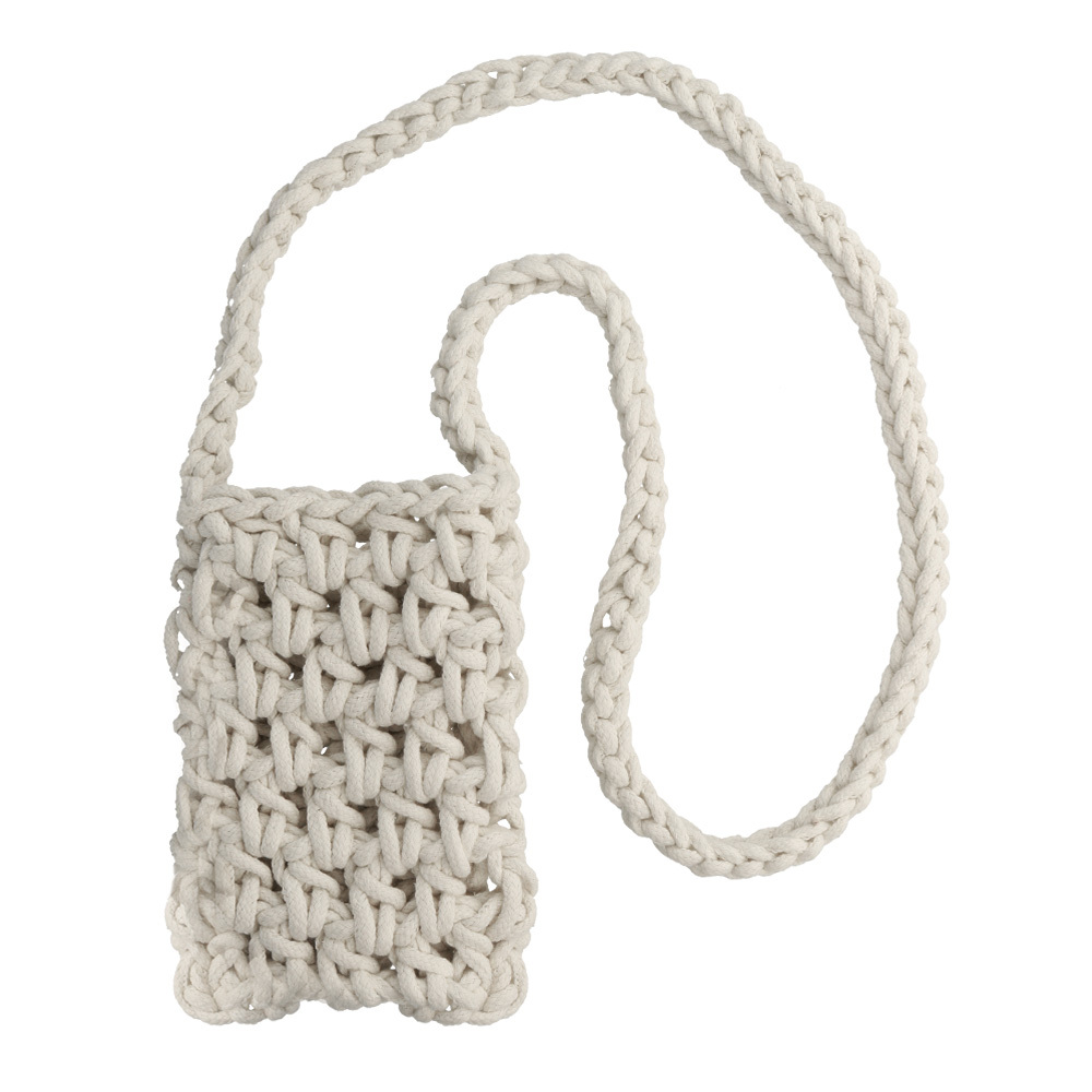 Kabelka na mobil Knitted white