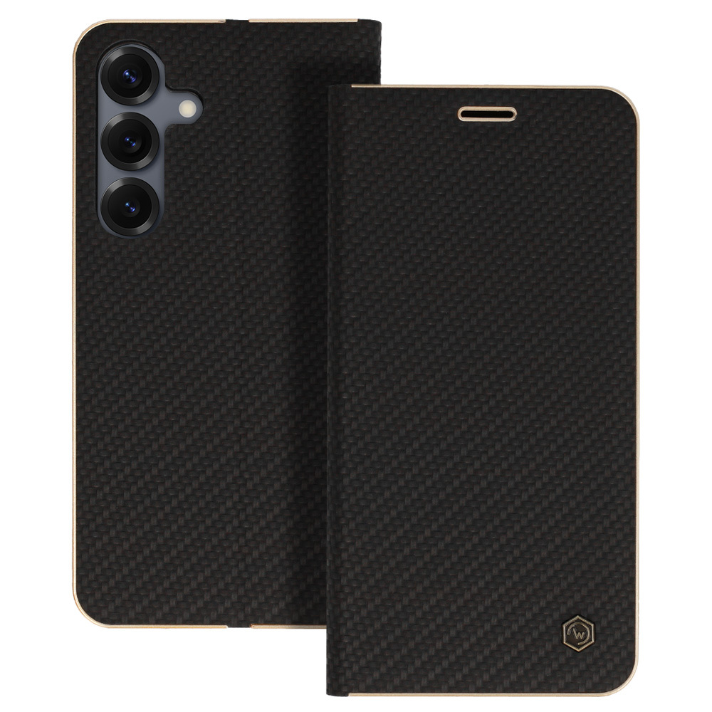 Knížkové pouzdro Wonder Frame Carbon pro Samsung Galaxy S25 Edge black