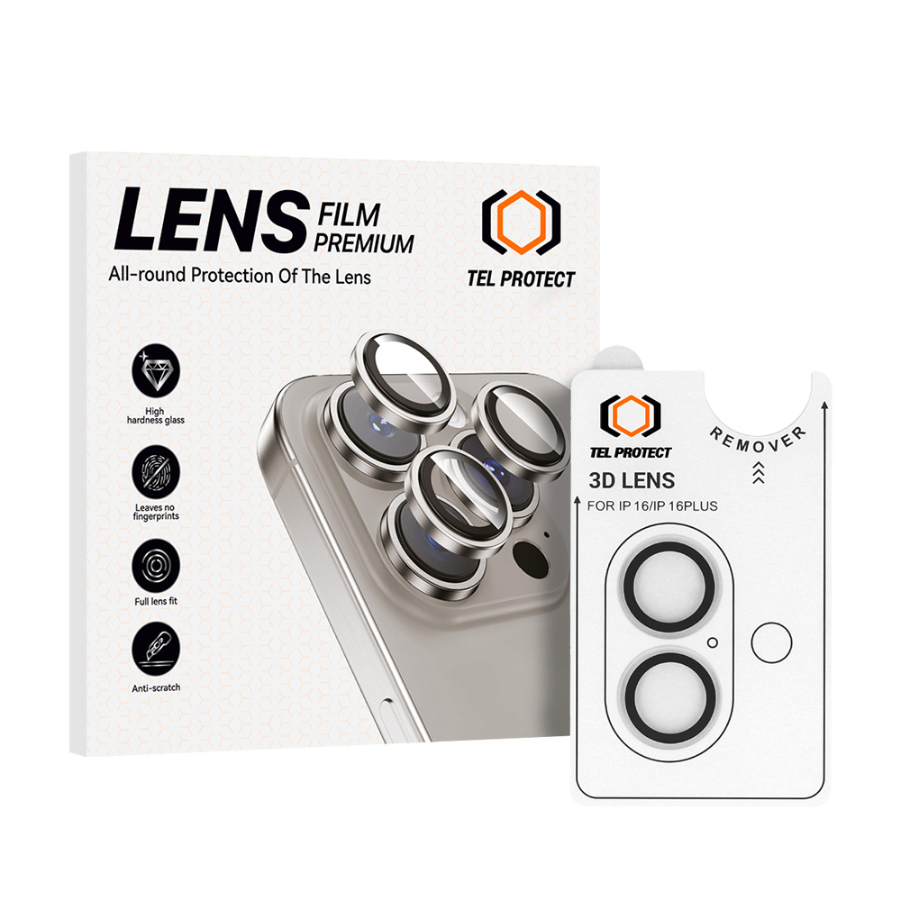 Tvrzené sklo Tel Protect 3D Lens na čočky fotoaparátu pro iPhone 17 transparent