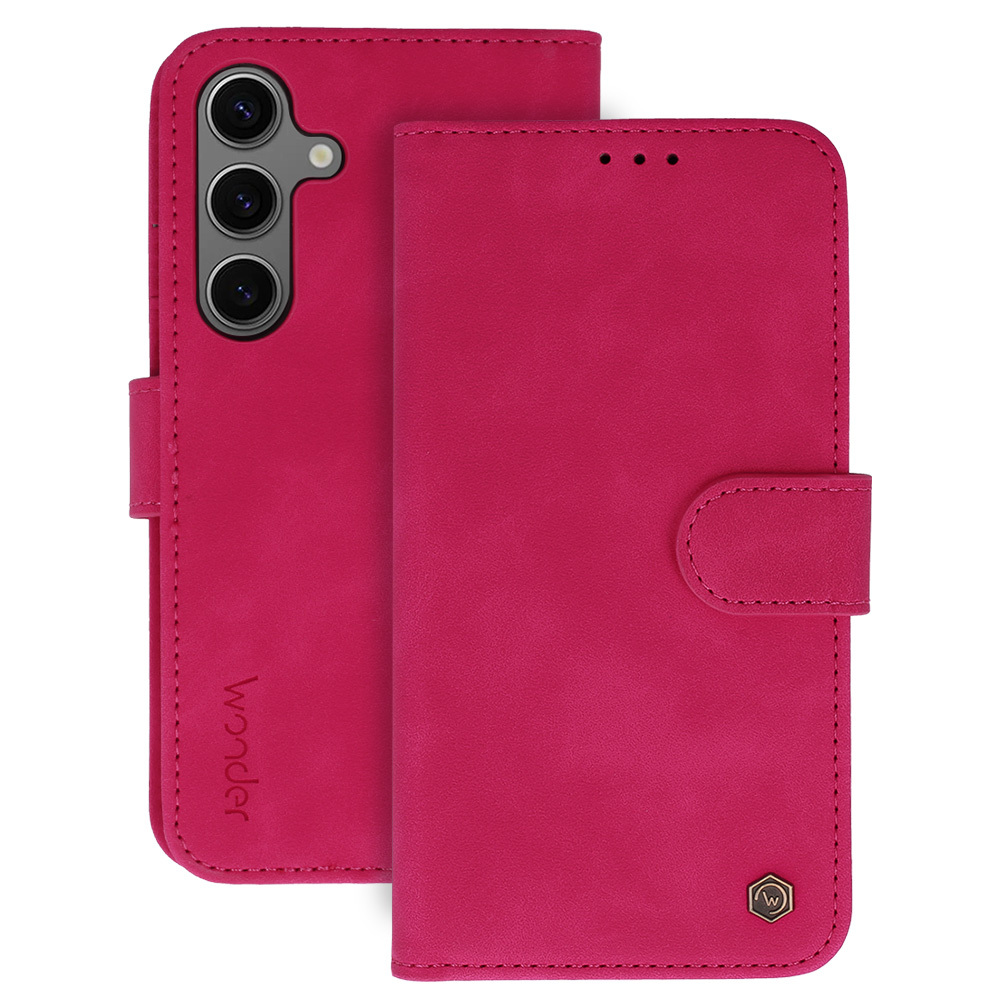 Knížkové pouzdro Wonder Fancy pro Samsung Galaxy S25 FE fuchsiové