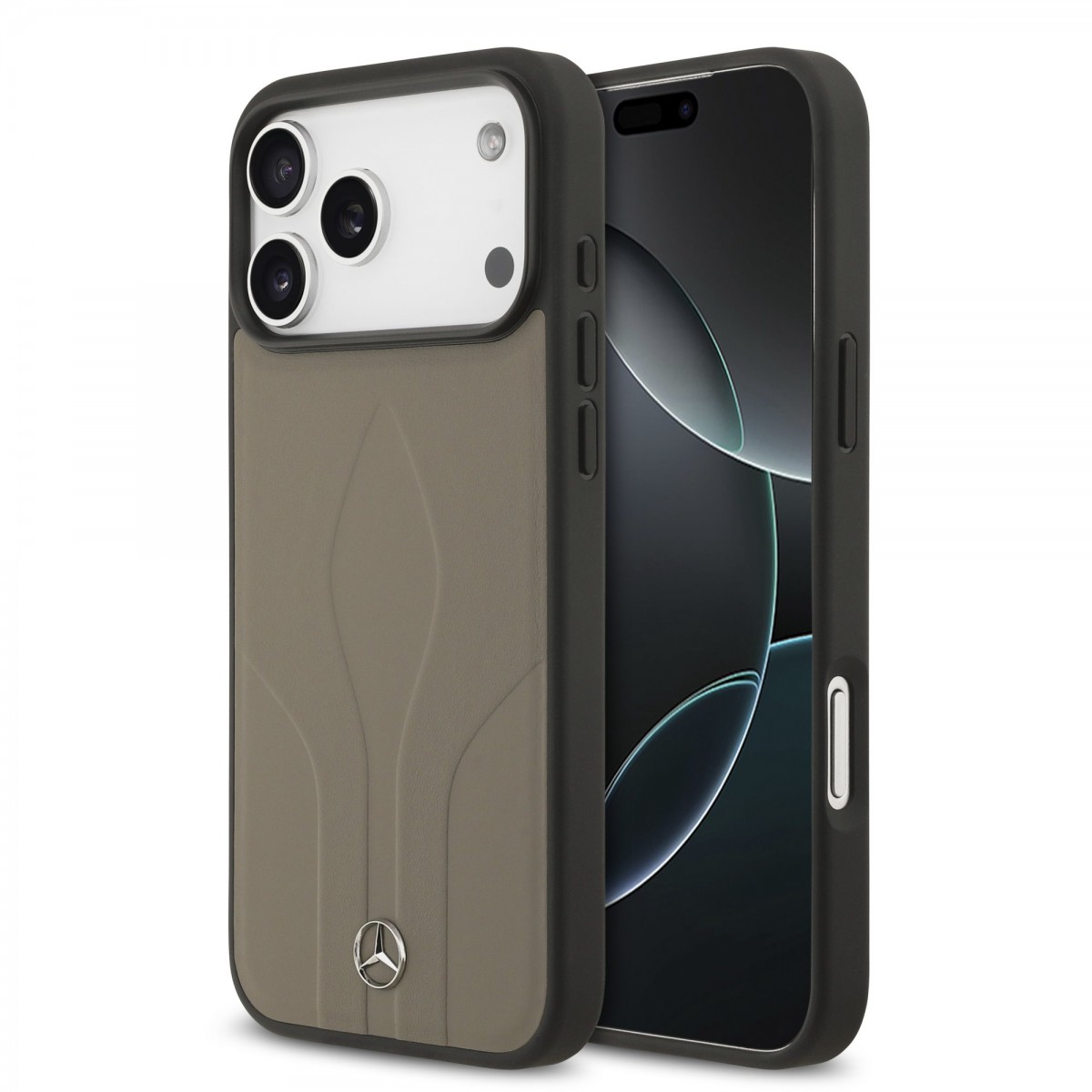 Zadní kryt Mercedes Leather The Move MagSafe pro iPhone 17 Pro Max Taupe