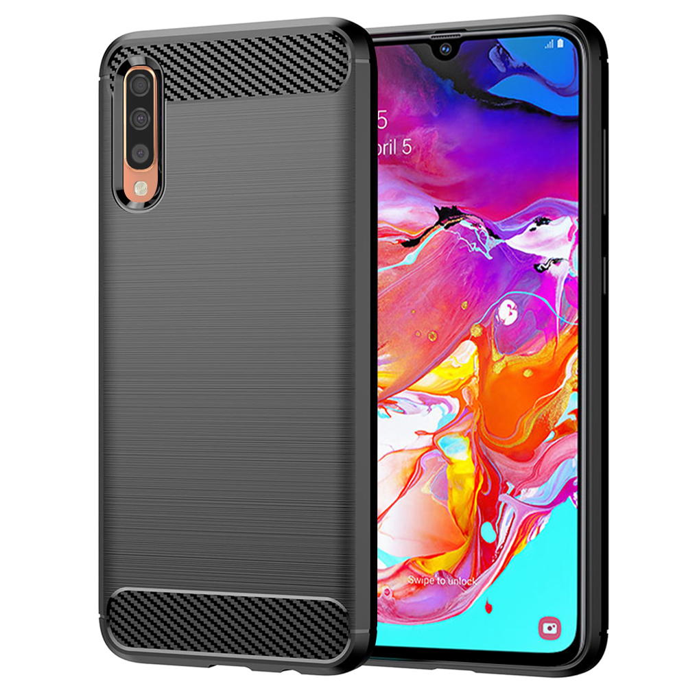 Techsuit Karbon Silikon Samsung Galaxy A70 A70s Černý