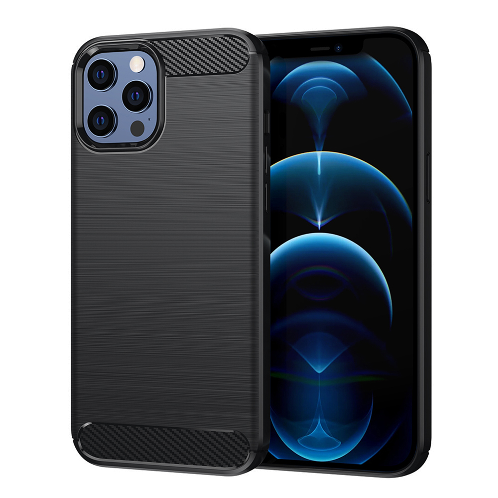 Techsuit Karbon Silikon iPhone 12 Pro Max Černý