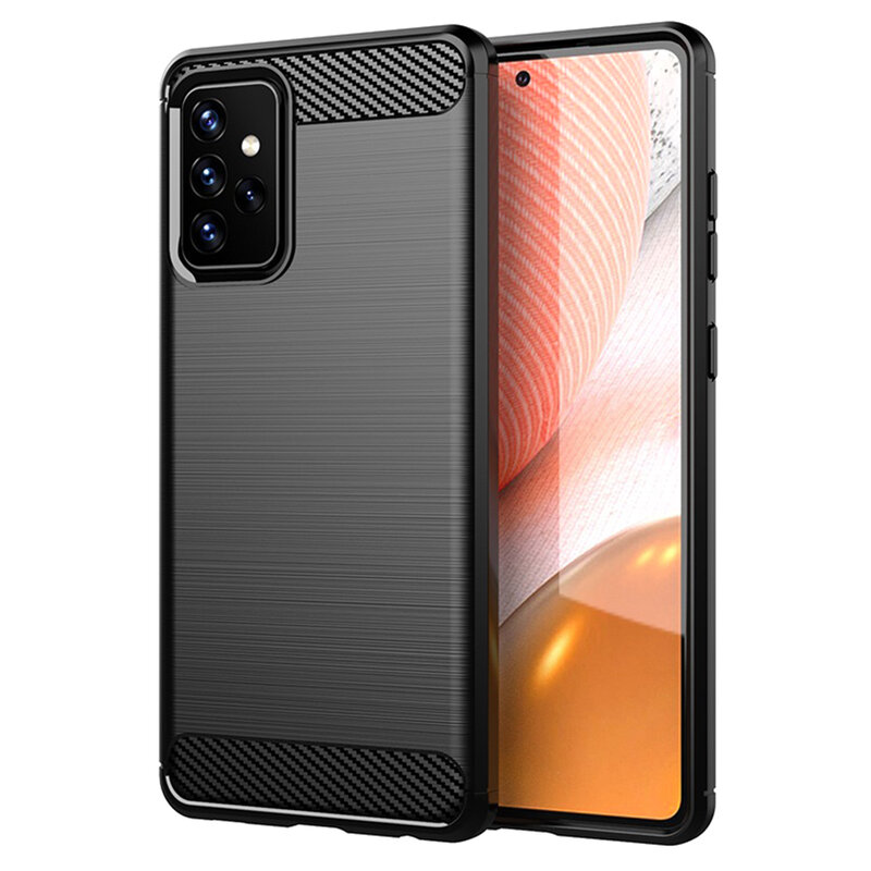 Techsuit Carbon Silikon Samsung Galaxy A72 4G A72 5G Černý