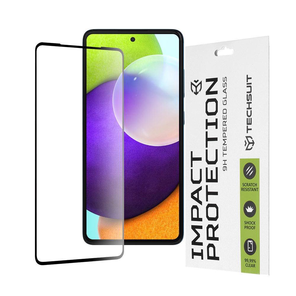 Techsuit 111D Celoplošné lepené sklo Samsung A52 A52s Black