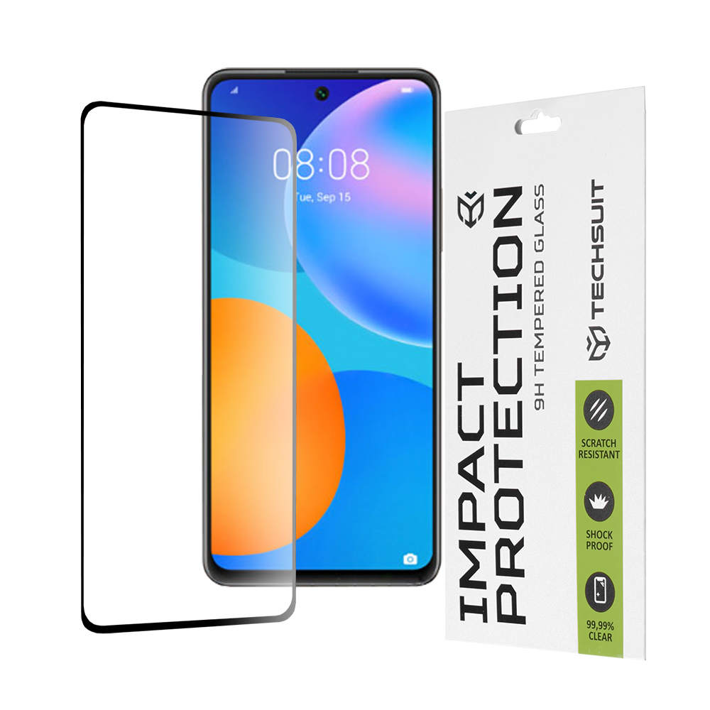 Techsuit 111D Celoplošné lepené sklo Huawei P smart 2021 Black