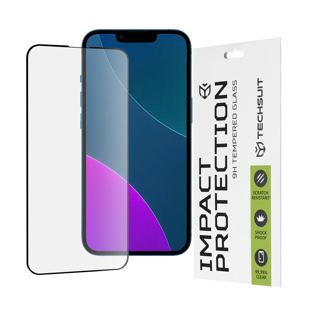 Techsuit 111D Celoplošné lepené sklo iPhone 13 mini Black