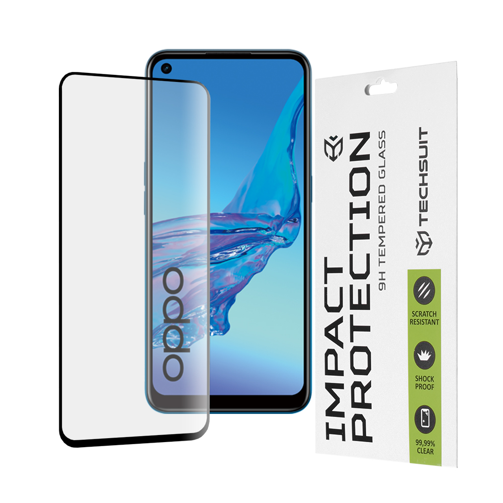 Techsuit 111D Celoplošné lepené sklo Oppo A53 4G A53s 4G Black