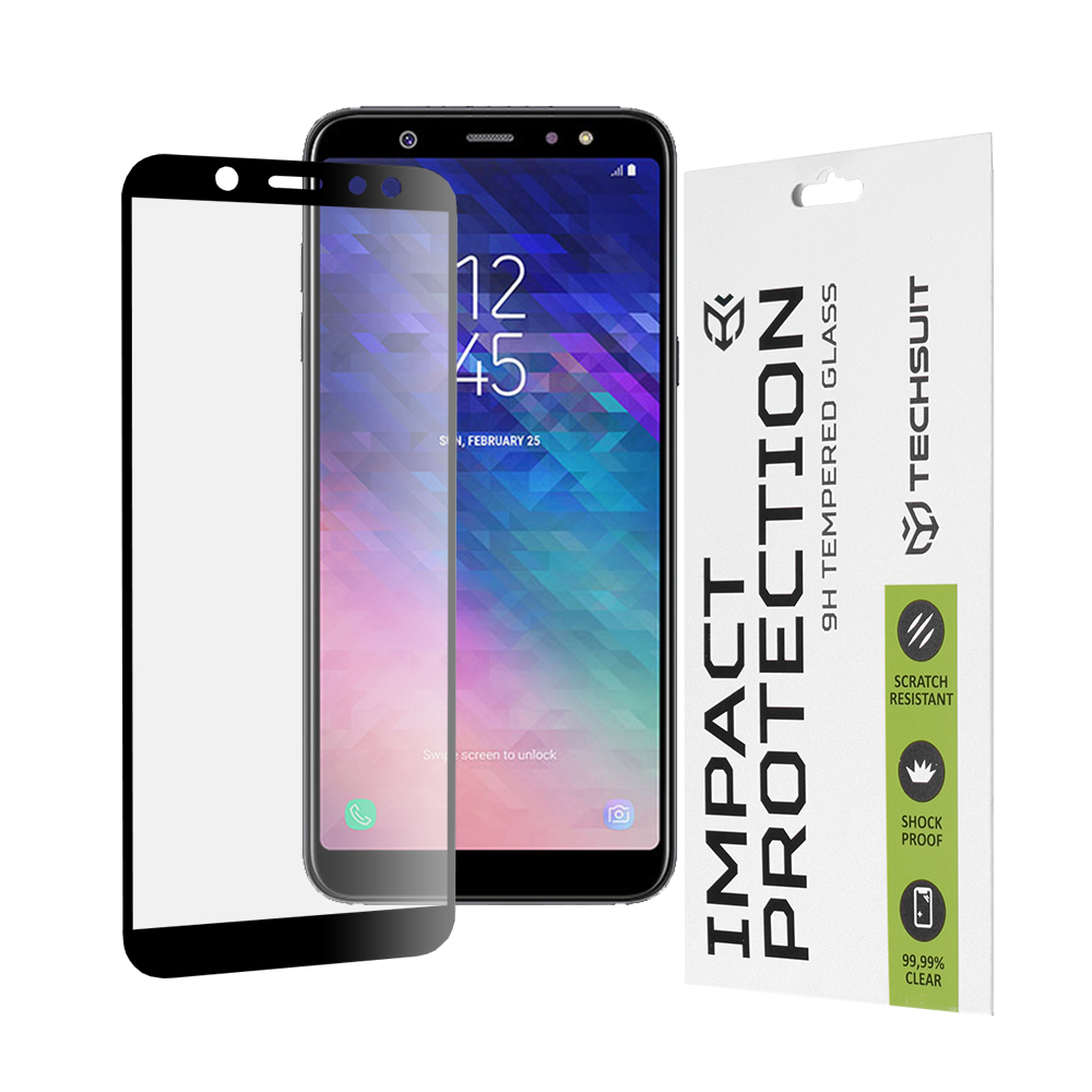 Techsuit 111D Celoplošné lepení sklo Samsung Galaxy A6 Plus 2018 Černé