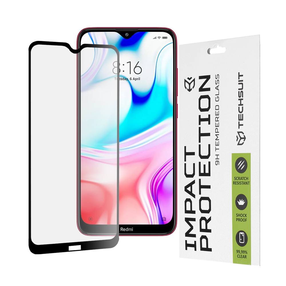 Techsuit 111D Celoplošné Full Glue Sklo Xiaomi Redmi 8 Redmi 8A Černá