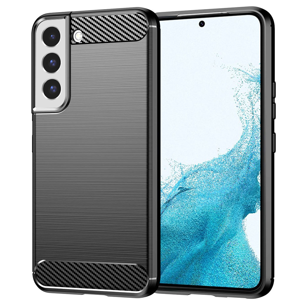 Techsuit Karbon Silikon Samsung Galaxy S22 Černý