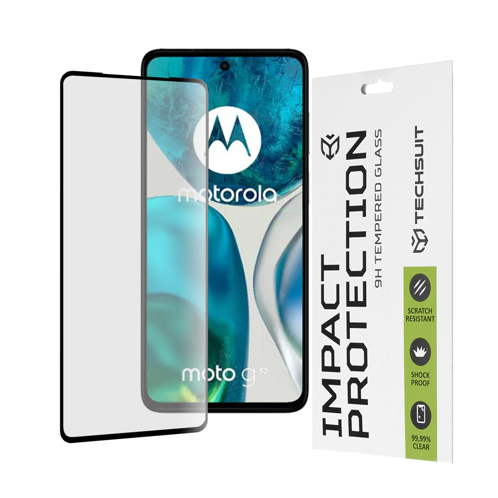 Techsuit 111D Celolepené sklo Motorola Moto G52 G82 5G Black