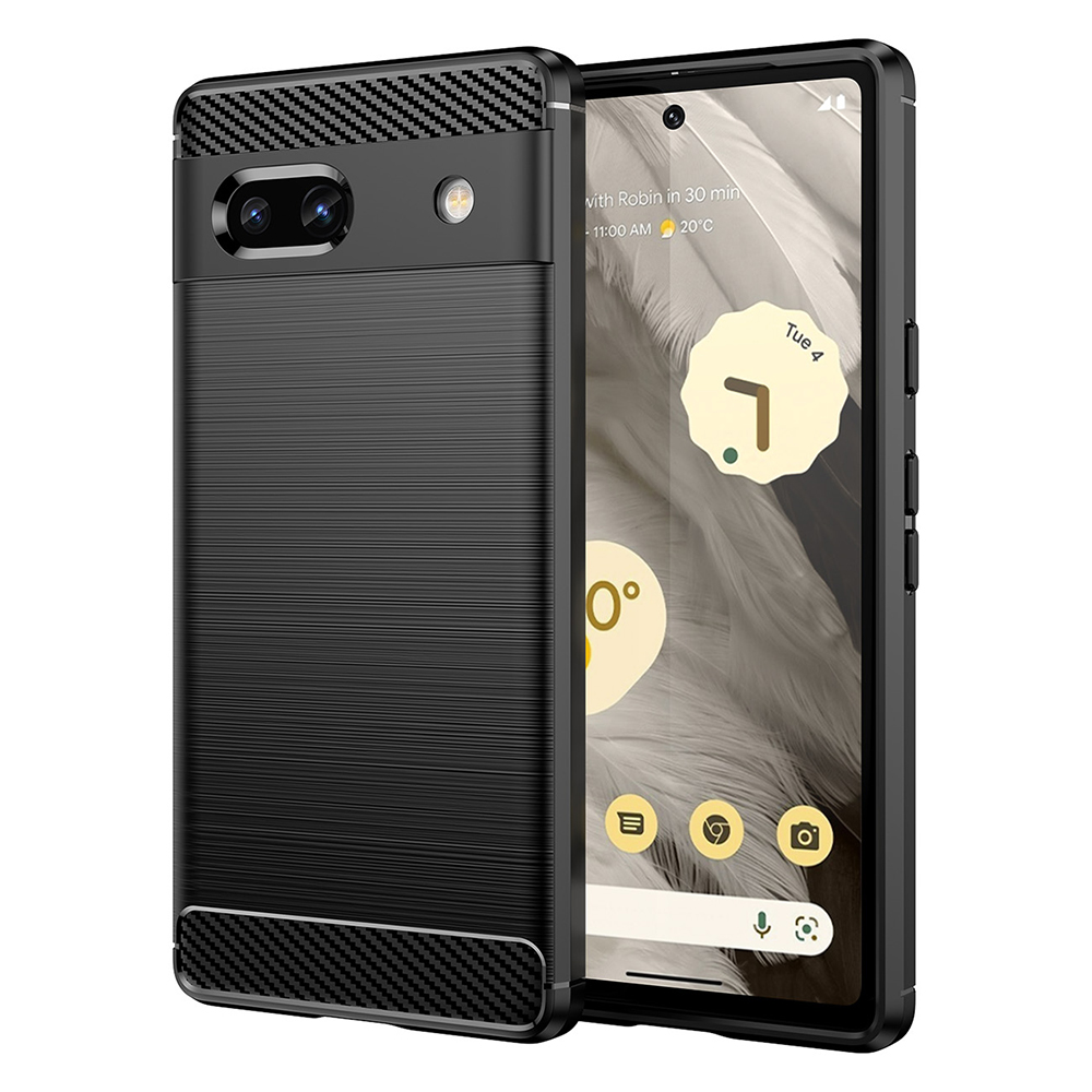 Techsuit Karbon Silikonové pouzdro Google Pixel 7a Černé