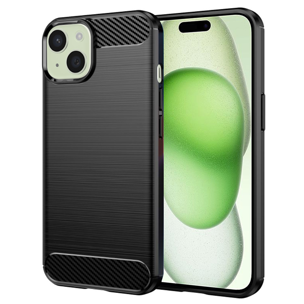 Techsuit Karbon Silikon Kryt iPhone 15 Plus Černý