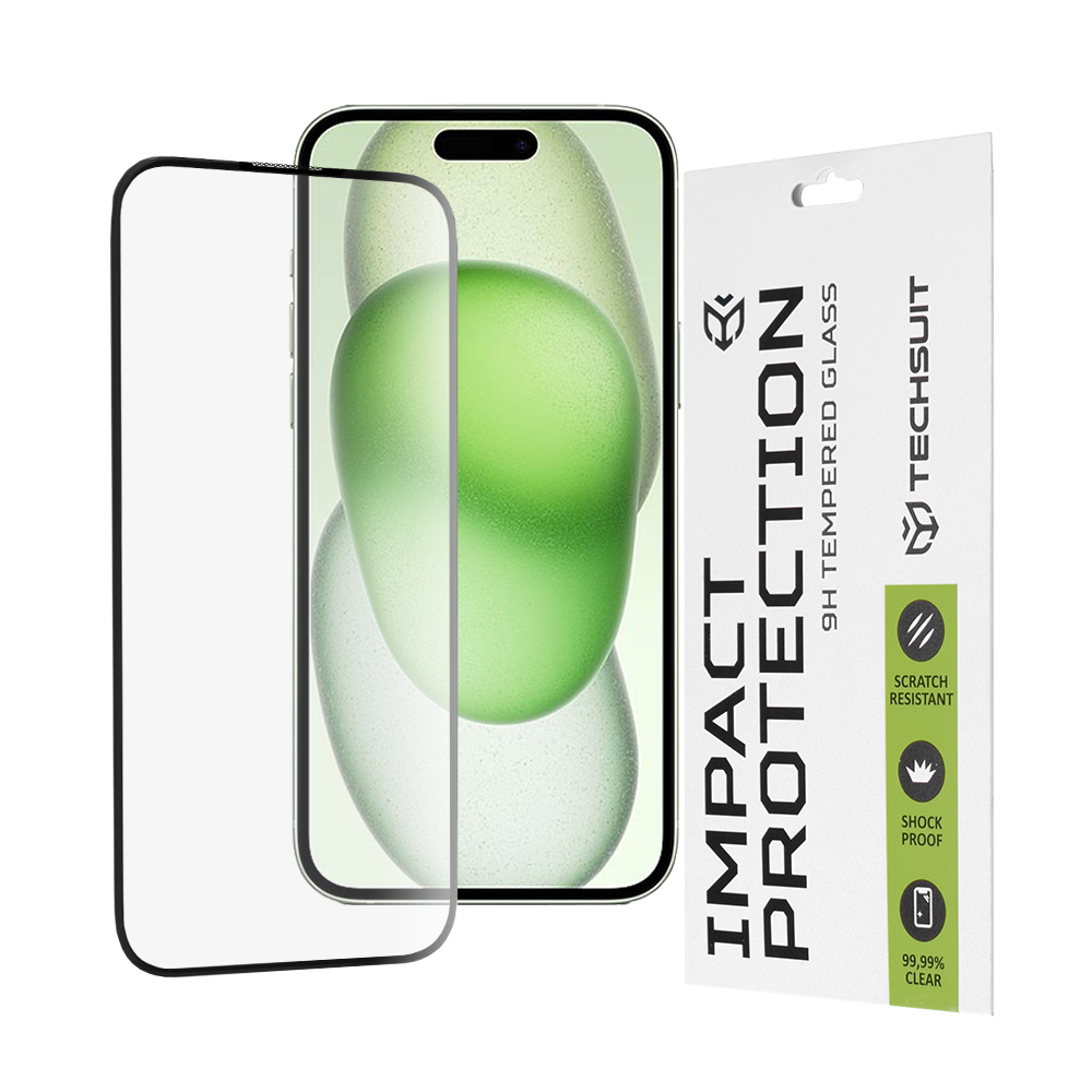 Techsuit 111D Celoplošné sklo iPhone 15 Plus iPhone 16 Plus Black