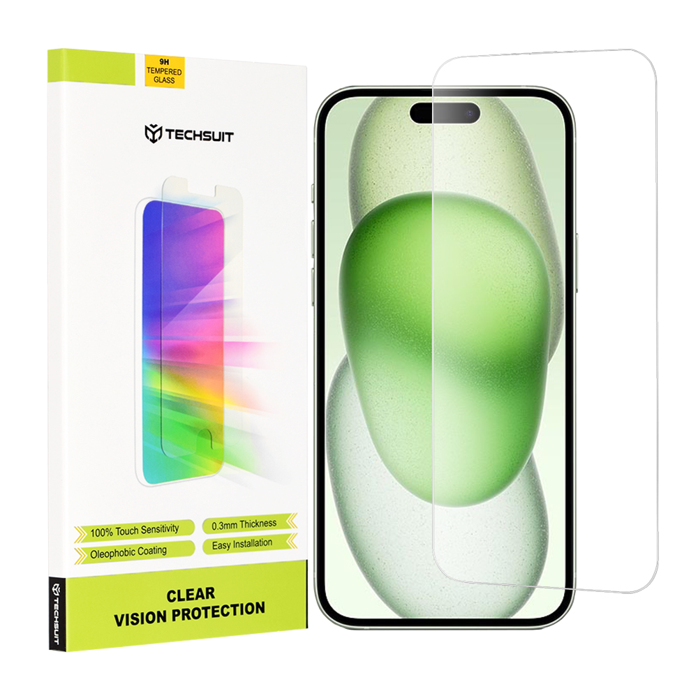 Techsuit Čiré sklo Průhledné pro iPhone 15 Plus 15 Pro Max 16 Plus