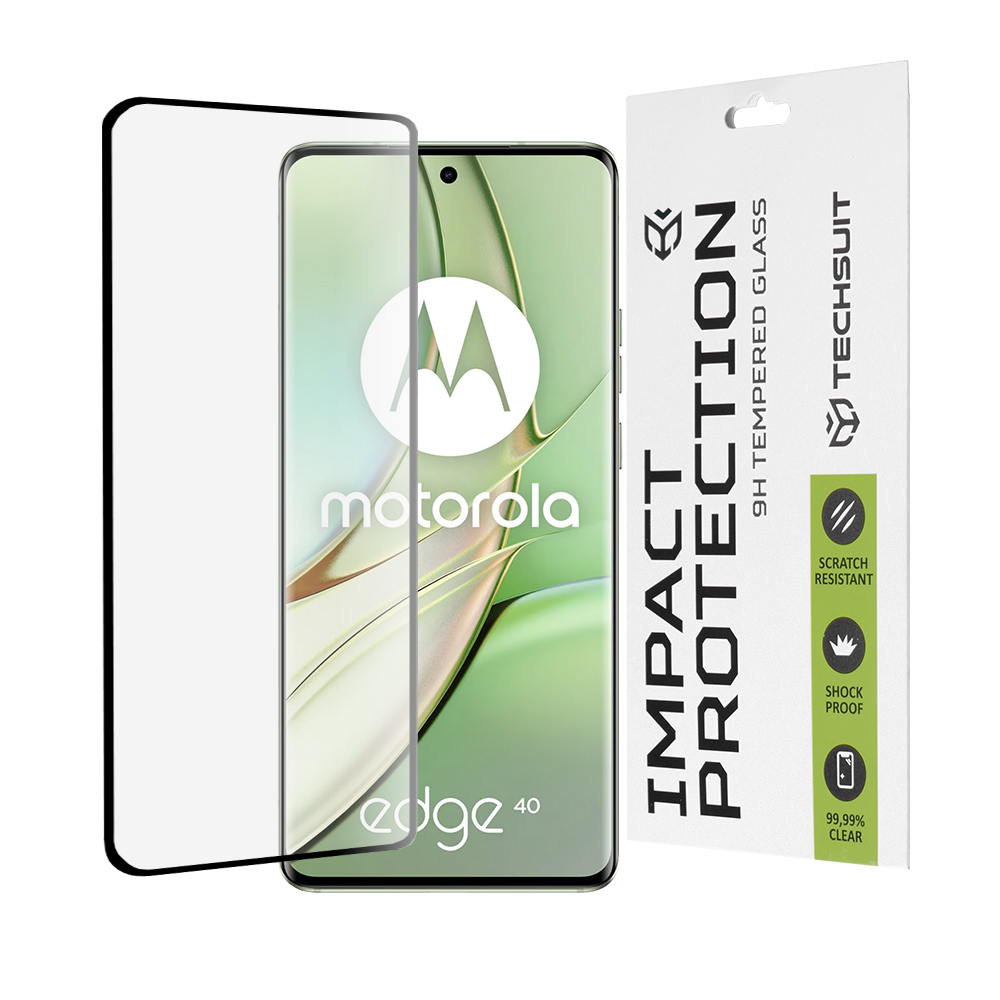 Techsuit 111D Celoplošné sklo Motorola Edge 40 Edge 2023 Černá