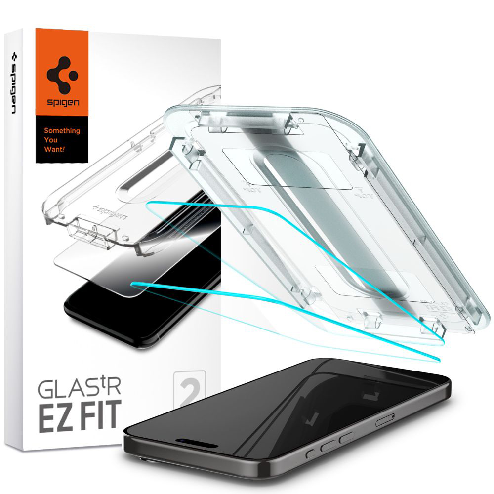 Spigen Glas.tR EZ-FIT iPhone 15 Pro 2 kusy čiré