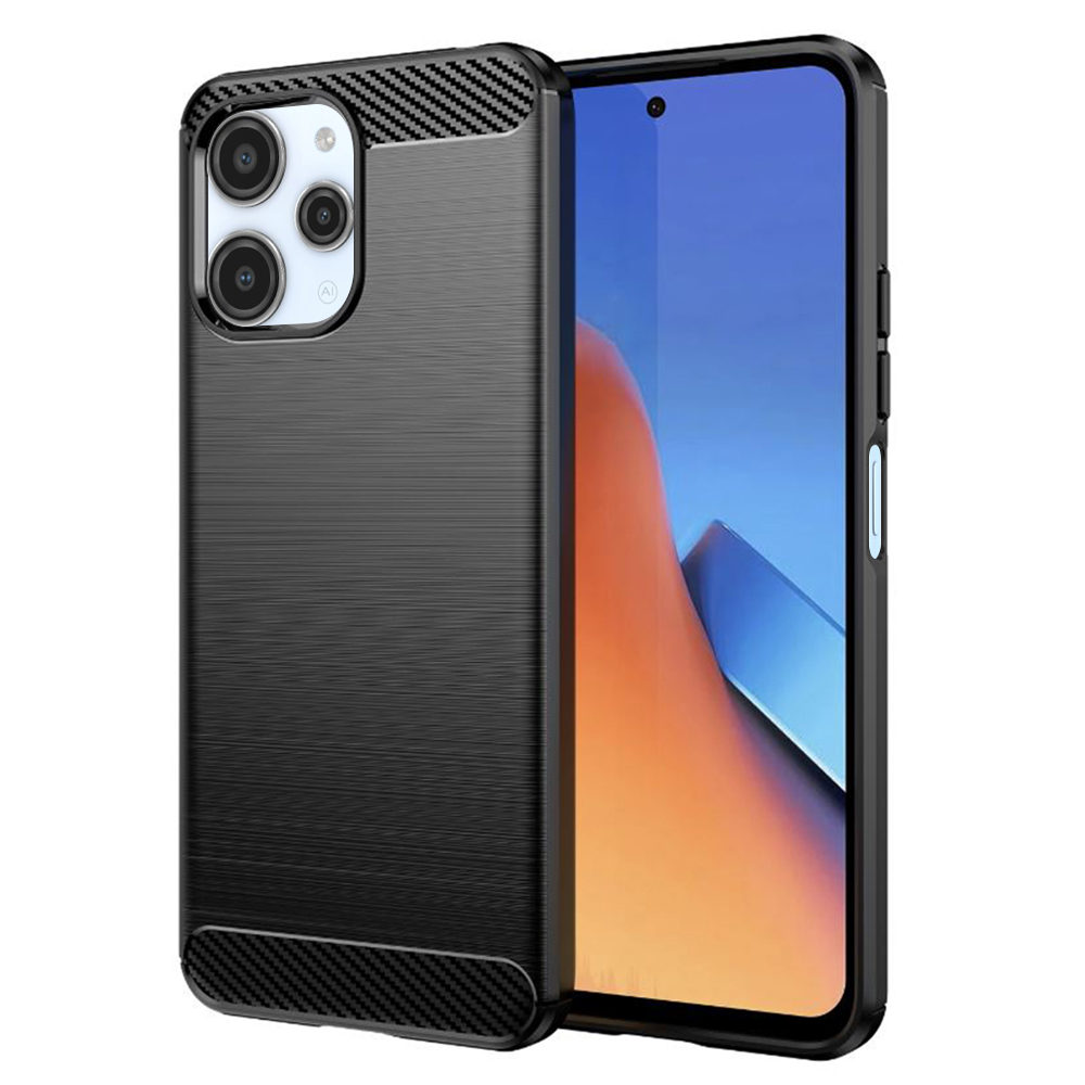 Techsuit Karbon Silikon Kryt Xiaomi Redmi 12 4G 12 5G Černý