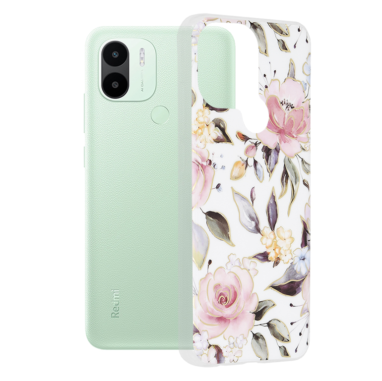 Techsuit Mramorová série Xiaomi Redmi A1+ A2+ Chloe bílá