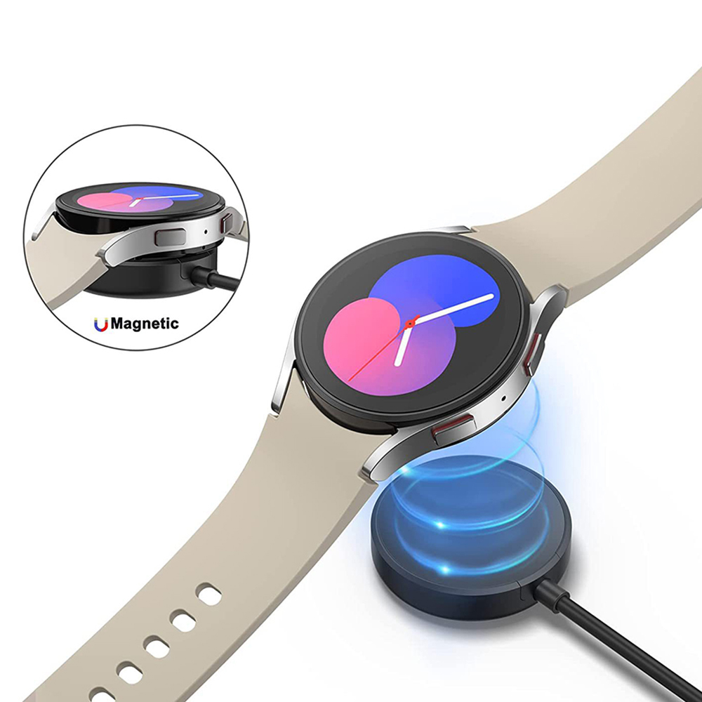Techsuit TSC12 Bezdrátová nabíječka pro Galaxy Watch 3 4 5 6 s držákem Black