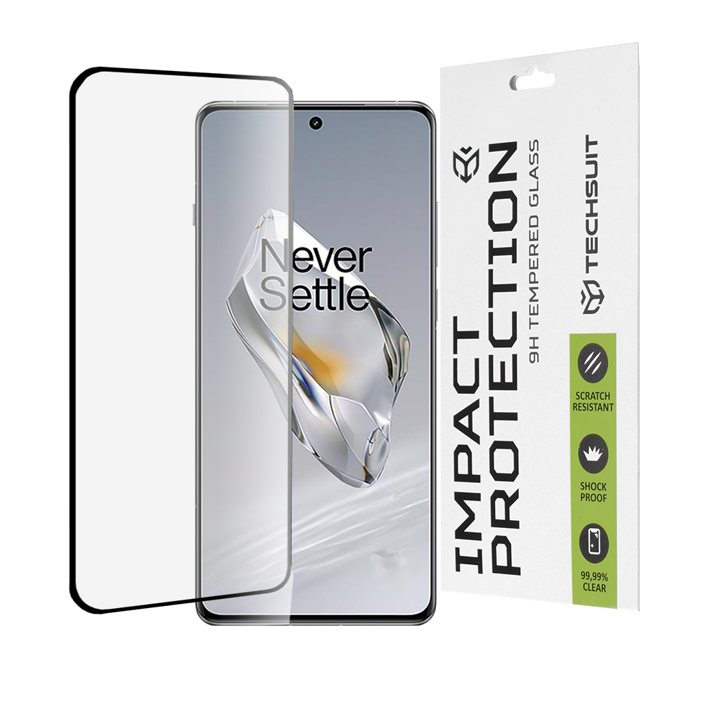 Techsuit 111D Celoplošné lepené sklo 3D zakřivené OnePlus 12 Černá