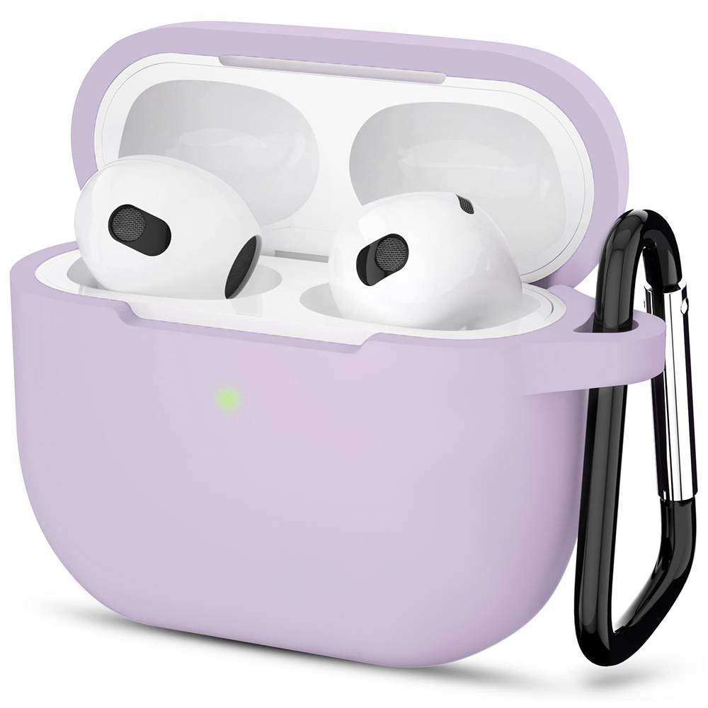 Techsuit Silikonové pouzdro pro Apple AirPods 3 Hladké ultratenké Fialové