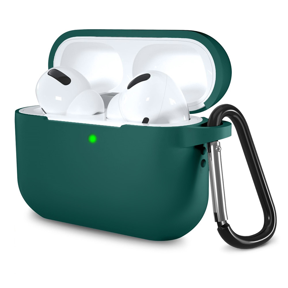 Techsuit Silikonové pouzdro pro AirPods Pro 1 2 Tmavě zelené