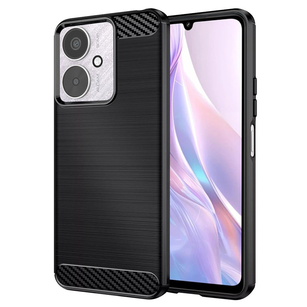 Techsuit Karbon Silikon Kryt Xiaomi Redmi 13C 4G 5G Poco C65 Černý