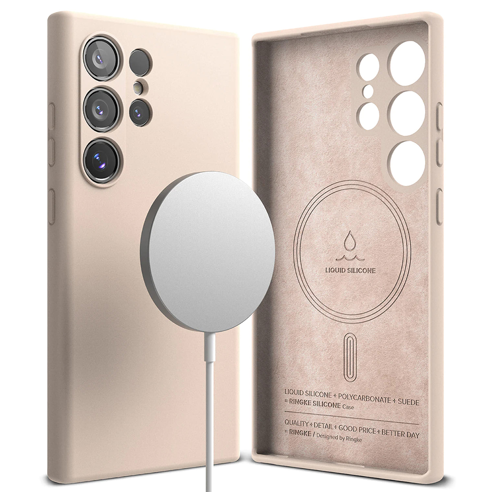Ringke Silikonové Magnetické MagSafe Samsung Galaxy S24 Ultra Růžový písek