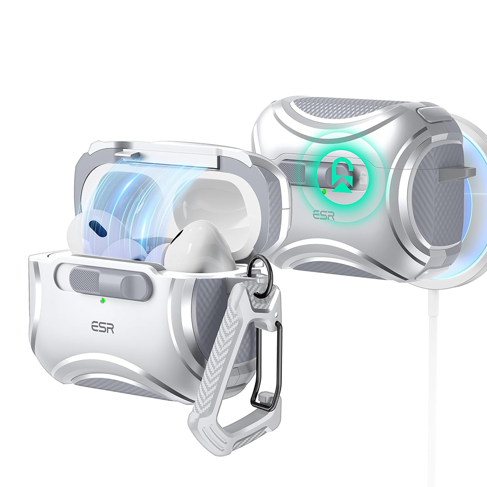 ESR Cyber Magnetické pouzdro HaloLock Apple AirPods Pro 1 2 Šedé