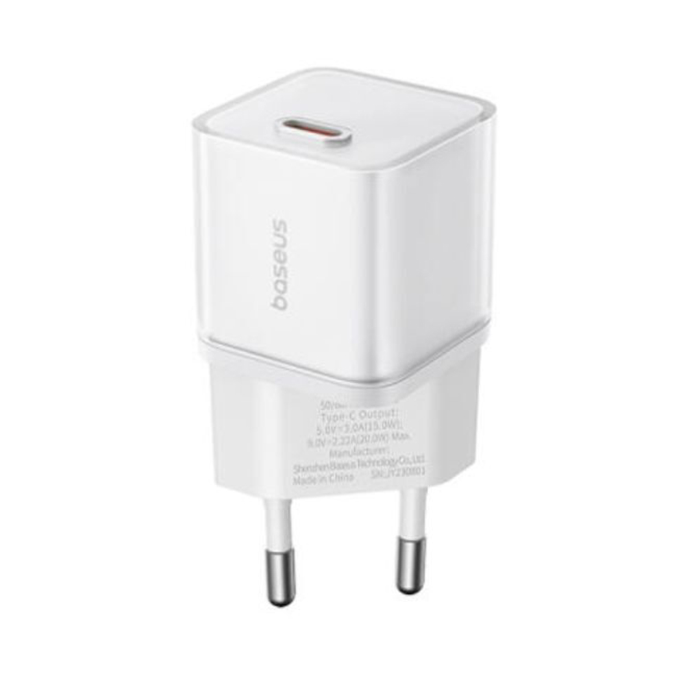 Baseus Nástěnná nabíječka GaN5S Type-C 20W White