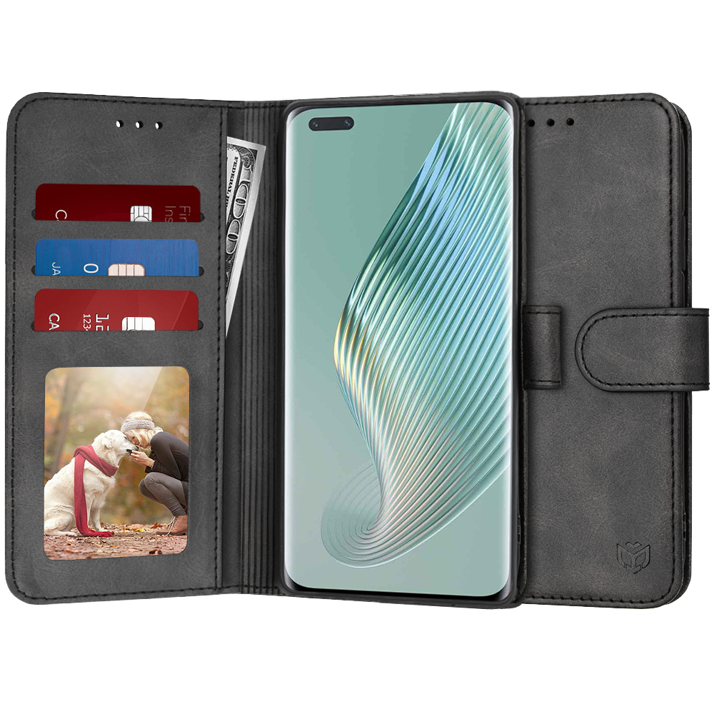 Techsuit Knižkové pouzdro Honor Magic5 Pro Černé