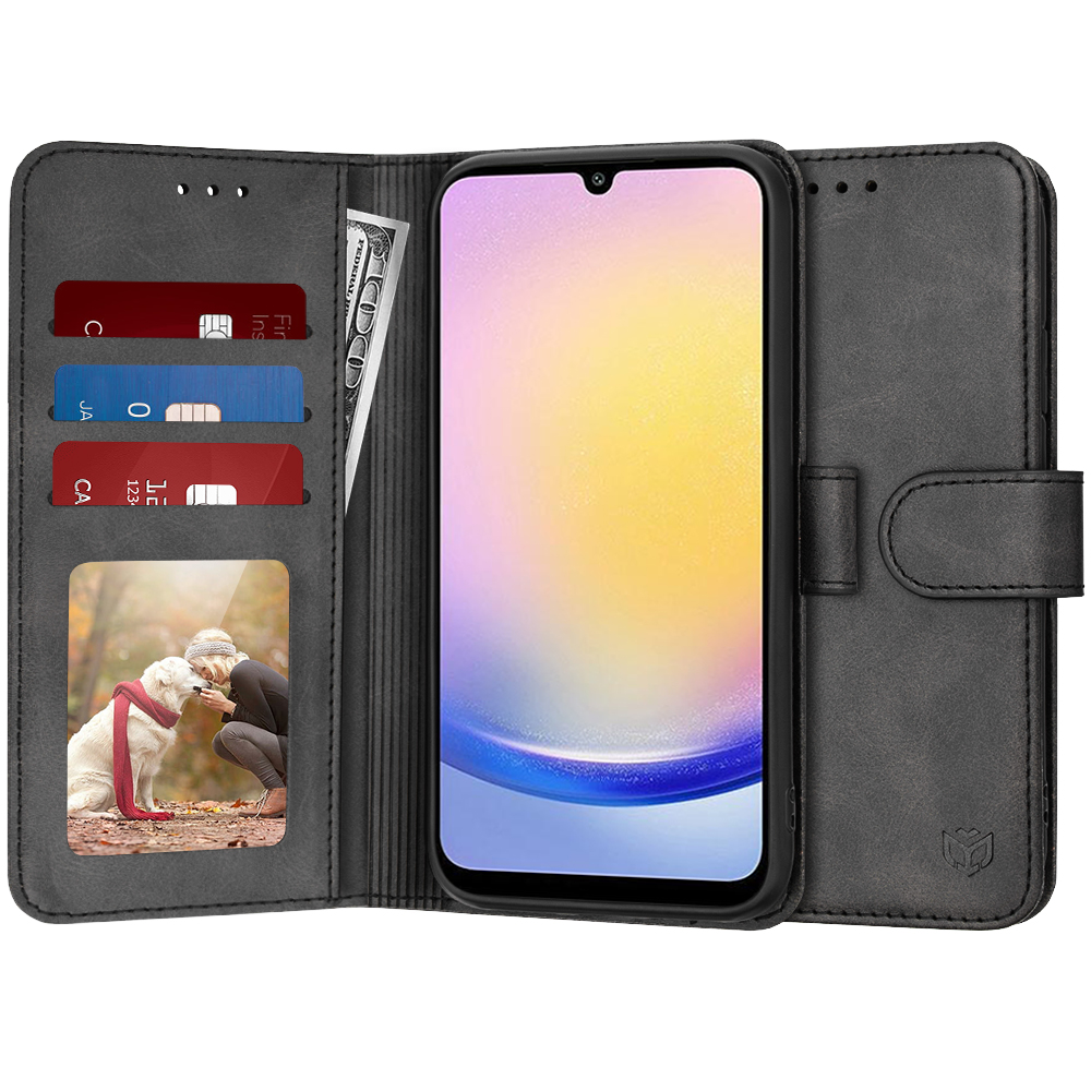 Techsuit Knižkové pouzdro Samsung Galaxy A25 5G Černá