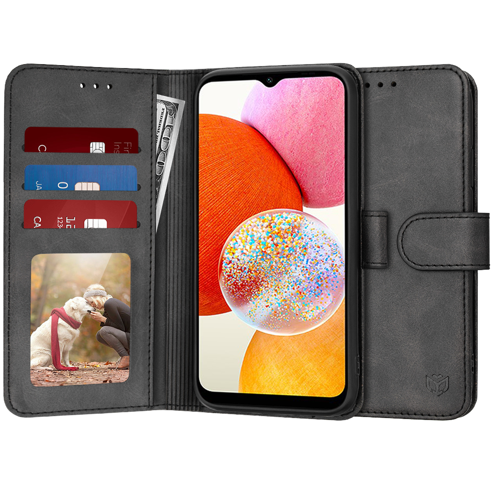 Techsuit Pouzdro Kniha Samsung Galaxy A14 4G A14 5G Černá