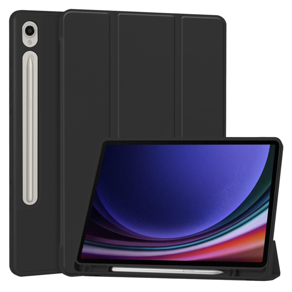 Techsuit Flex Trifold s držákem na tužku Tab S9 S9 FE S10 FE Černá
