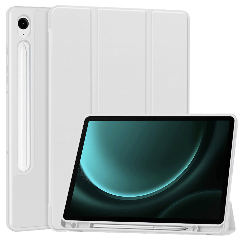 Techsuit Flex Trifold s držákem tužky Tab S9 S9 FE S10 FE Šedý