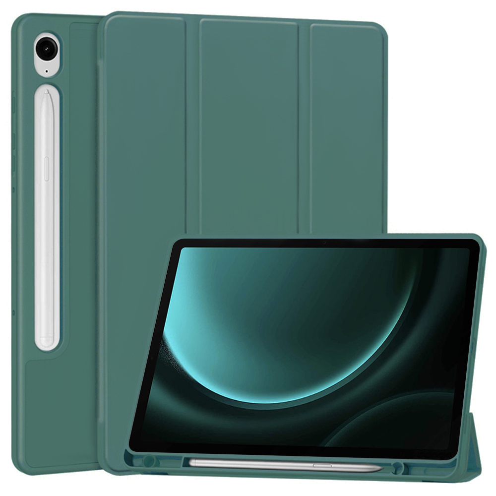 Techsuit Flex Trifold s držákem na tužku Samsung Tab S9 FE S10 FE Zelená