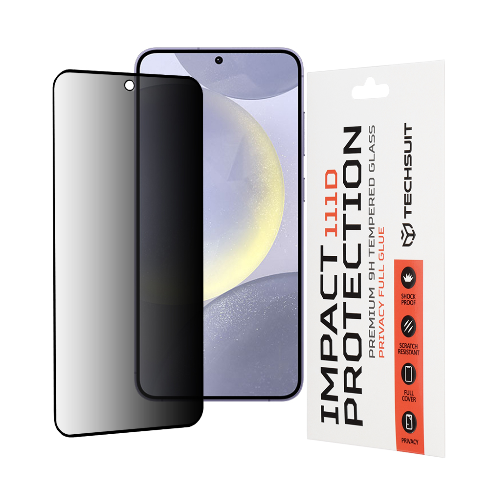 Techsuit 111D Soukromé celolepicí sklo Samsung Galaxy S24 Plus S25 Plus Černá