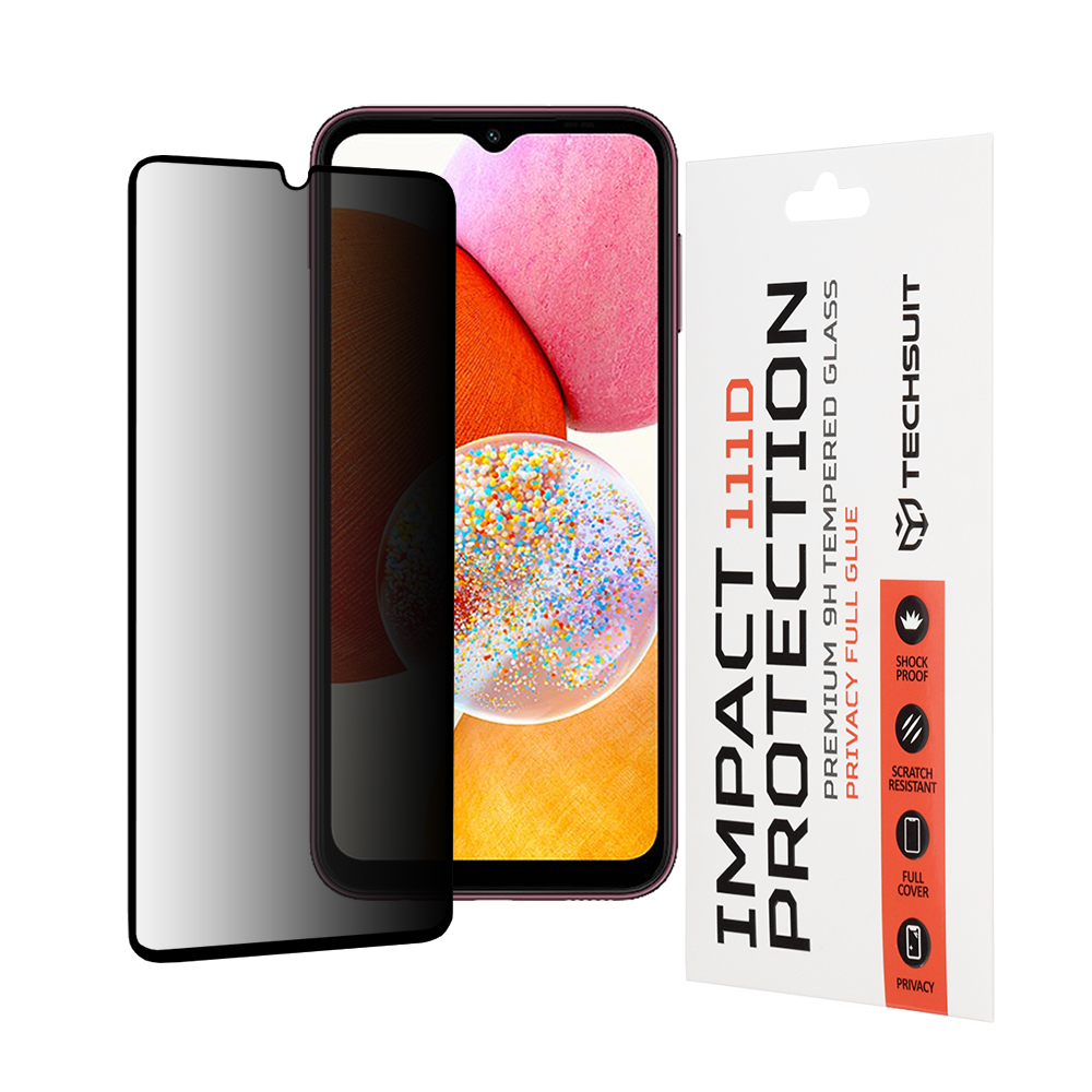 Techsuit 111D Soukromé sklo Samsung Galaxy A14 4G A14 5G Černá