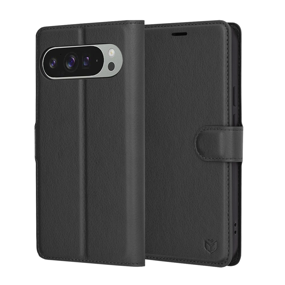 Techsuit Kožené pouzdro Google Pixel 9 Pro XL Černá